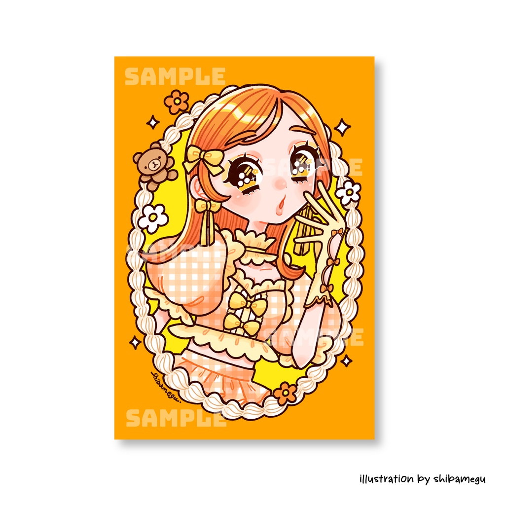 ポストカード（Orange cream girl）