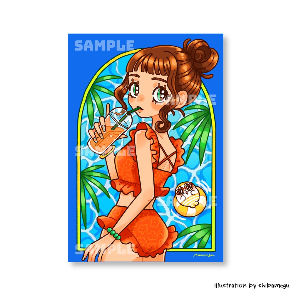 ポストカード2枚SET(SUMMER GIRL)