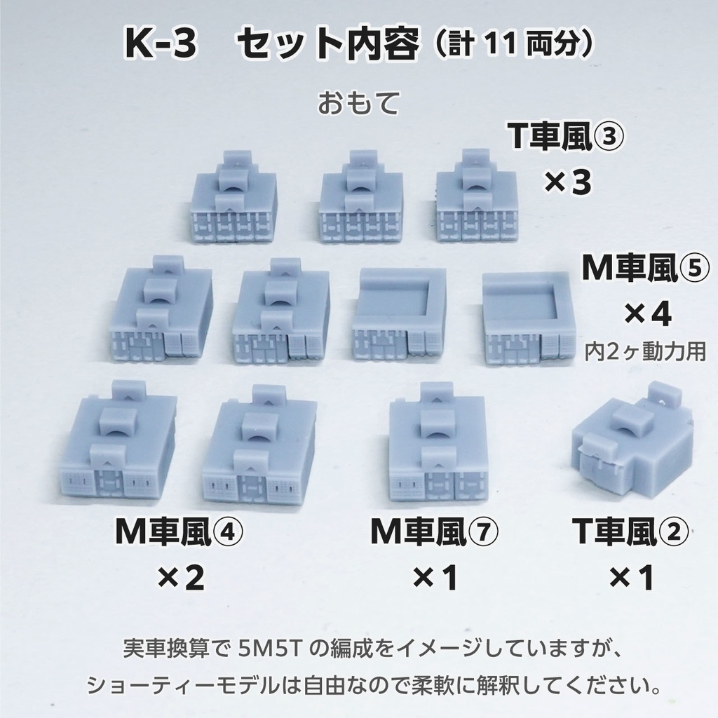 サテボックス【typeK-③:11両分】ショーティー用・汎用床下機器セット