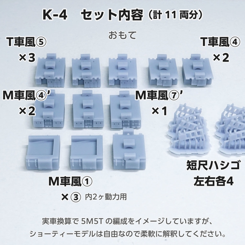 サテボックス【typeK-④:11両分】ショーティー用・汎用床下機器セット