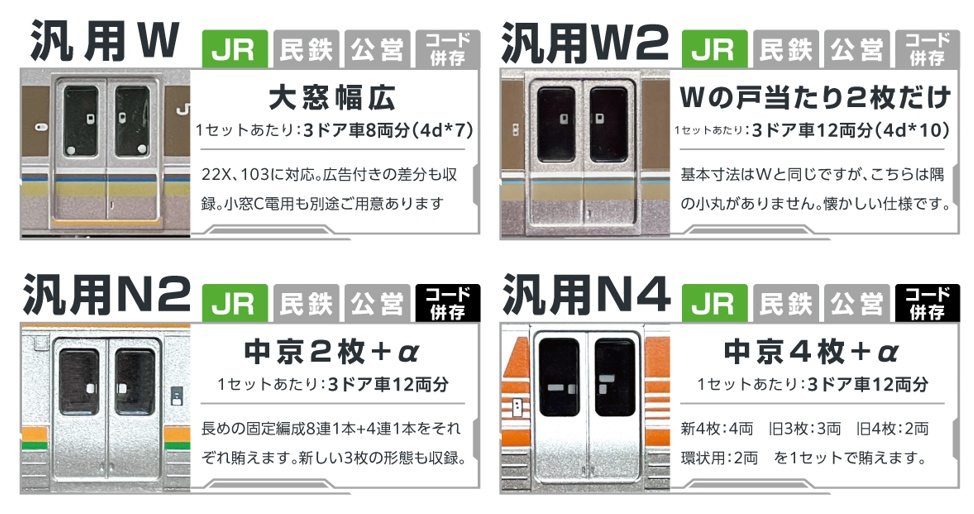 【EZドアステッカー】汎用Wシリーズ