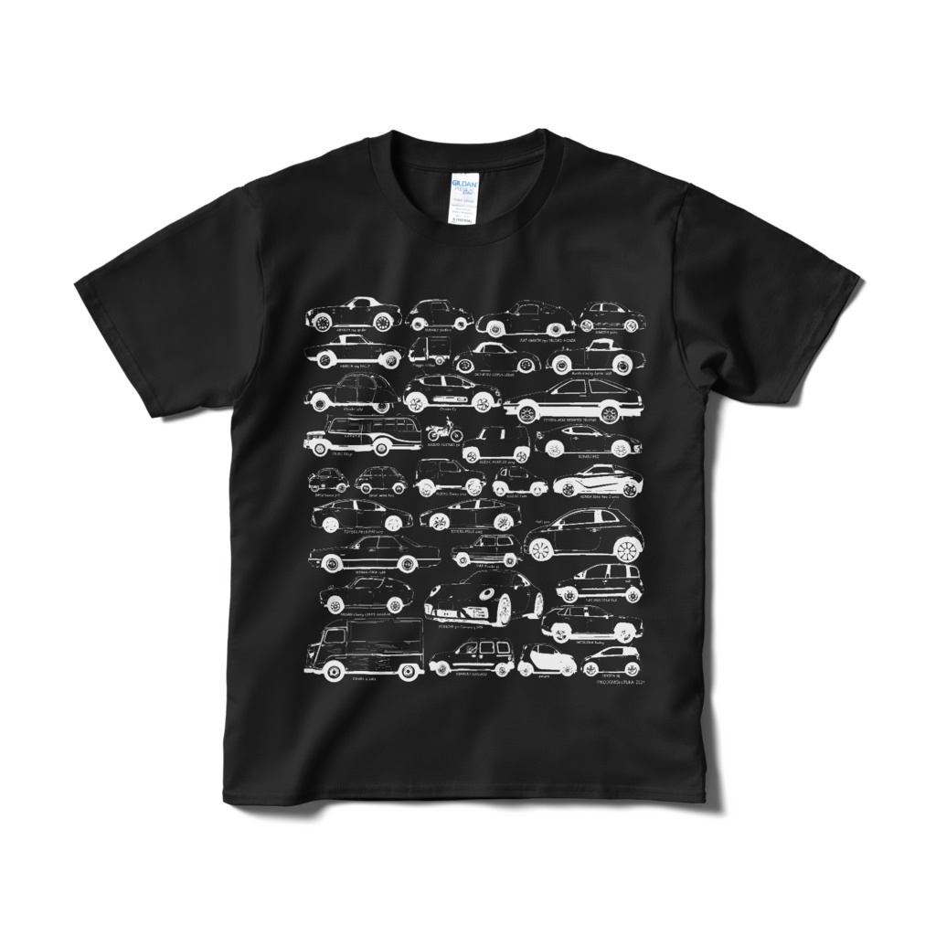 いろいろクルマTシャツ黒