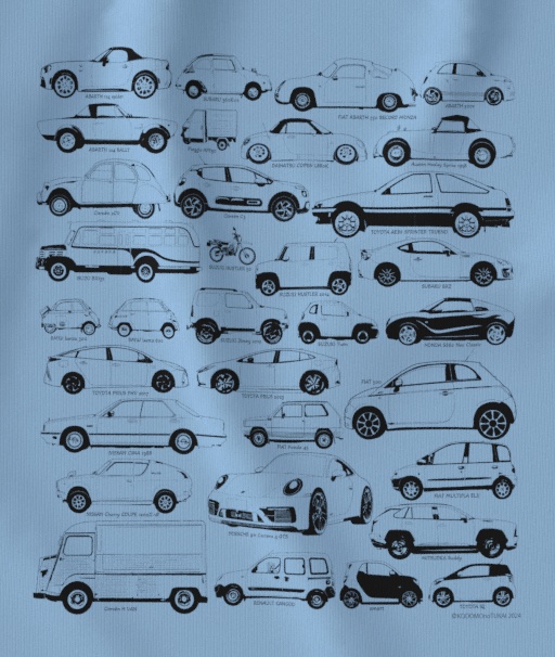 いろいろクルマTシャツ大 ペールブルー