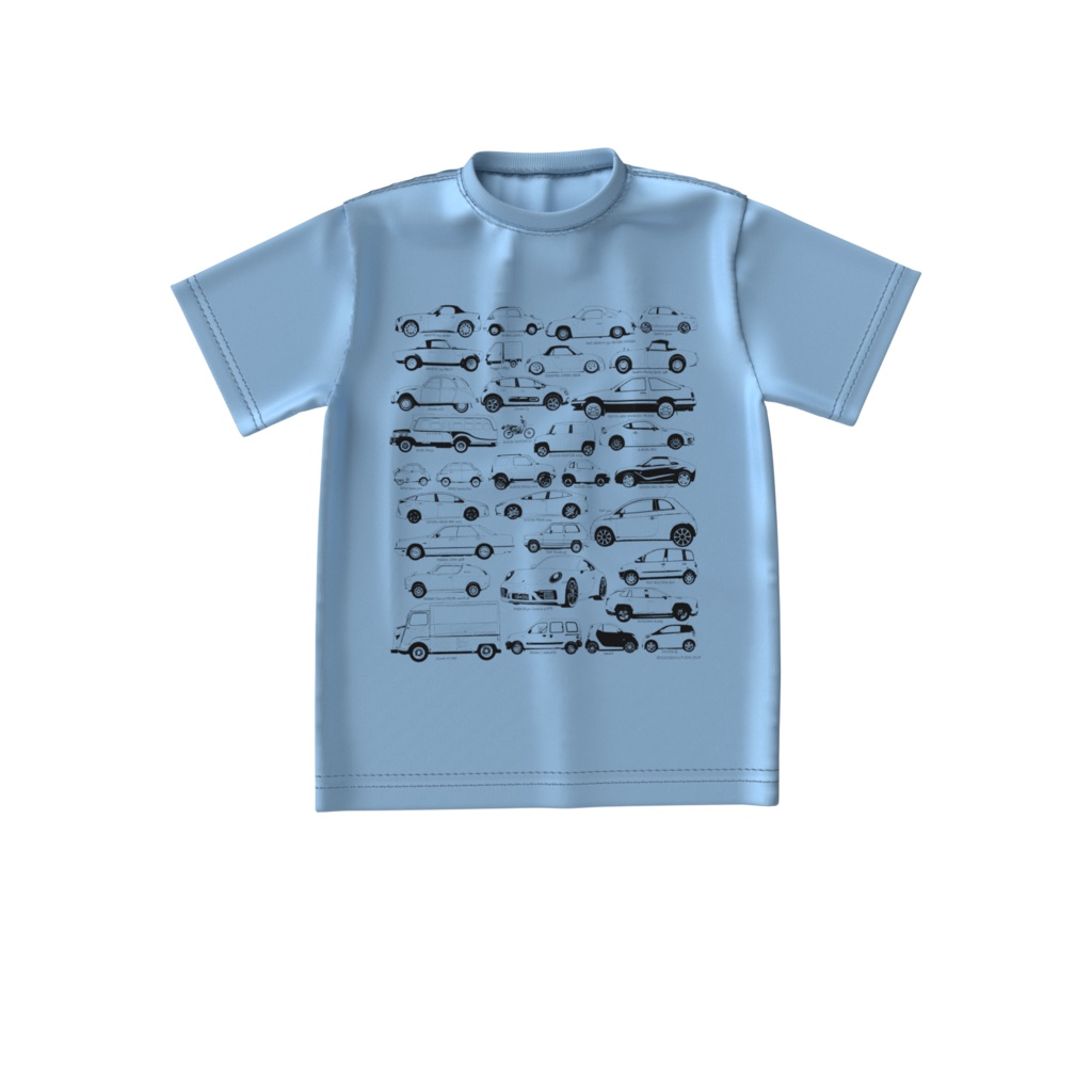 いろいろクルマTシャツ大 ペールブルー