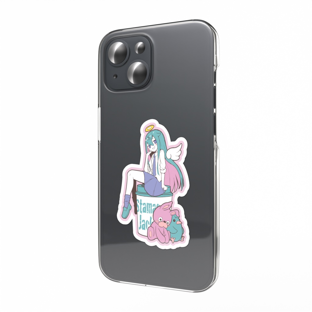 天使ちゃんとぬいぐるみ スマホステッカー