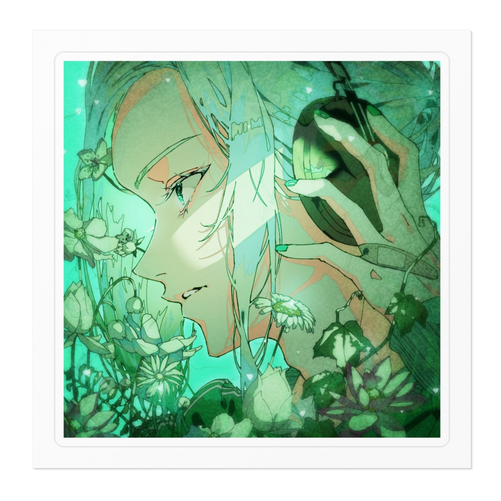 オリジナルキャラクターイラスト「花」ステッカー