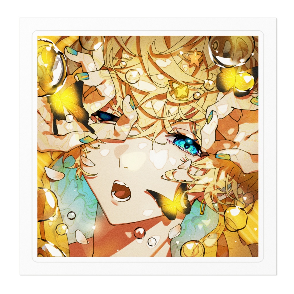 オリジナルキャラクターイラスト「蜂蜜」ステッカー