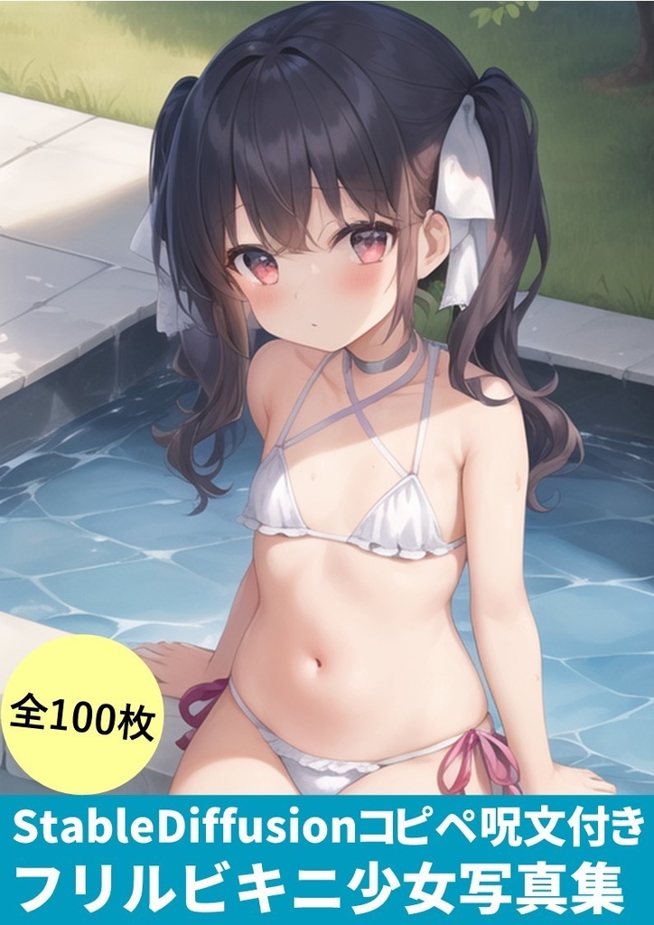 【Stable Diffusionかんたんコピペ呪文付き】(フリルビキニ少女写真集)100枚