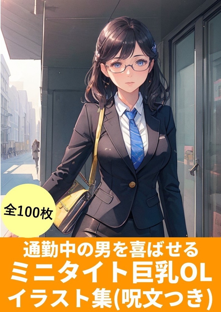 通勤中の男を喜ばせる【ミニタイト巨乳OL】イラスト集100枚「AI生成呪文(プロンプト)付き」