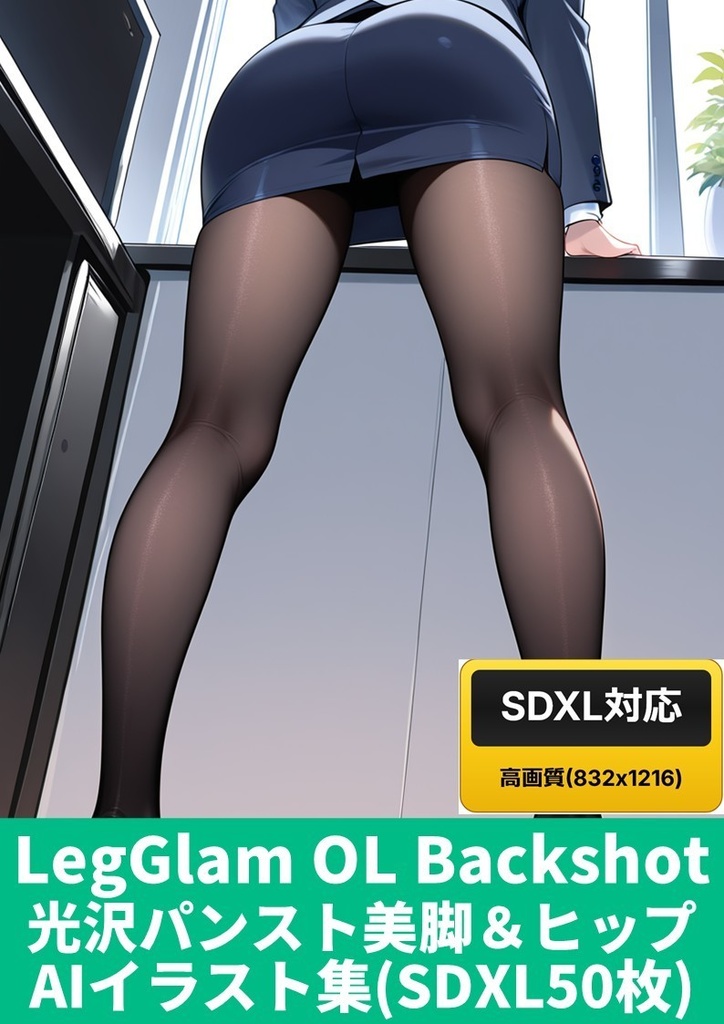 LegGlam OL Backshot ? 光沢パンスト美脚＆ヒップ SDXL50(AIイラスト集)