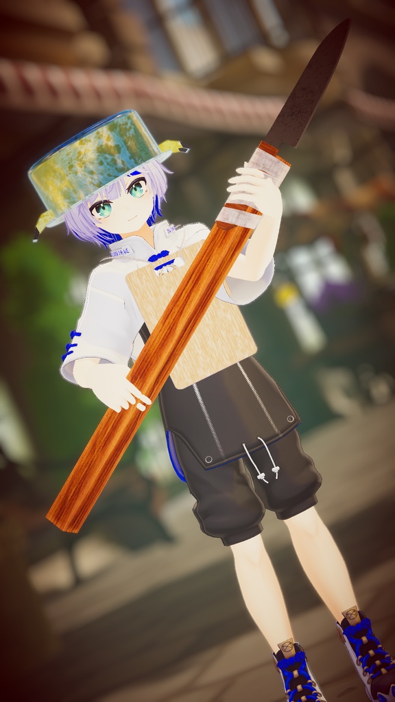 【3Dモデル】ナベヘルム&マナ板アーマー