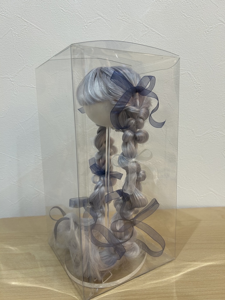 カスタムウィッグ9inchウィッグ(22~24cm)-ツインテール- ホワイト