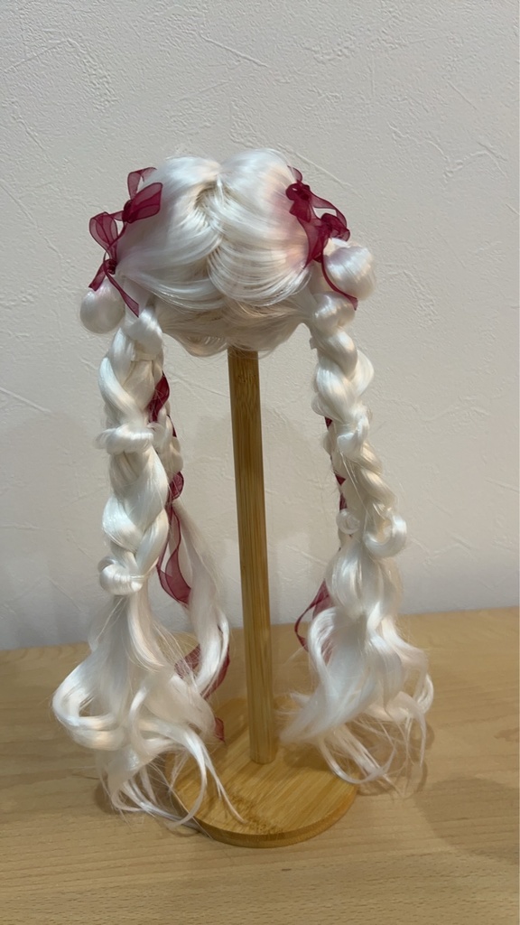 カスタムウィッグ9inchウィッグ(22~24cm)-ツインテール- ホワイト