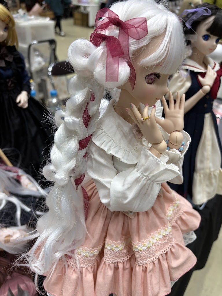 カスタムウィッグ9inchウィッグ(22~24cm)-ツインテール- ホワイト