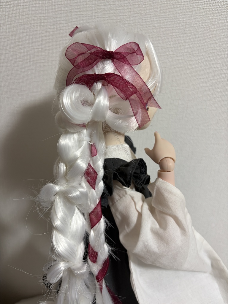 カスタムウィッグ9inchウィッグ(22~24cm)-ツインテール- ホワイト