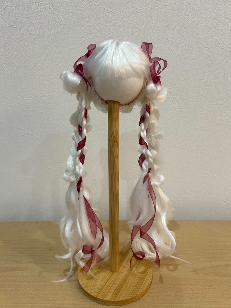 カスタムウィッグ9inchウィッグ(22~24cm)-ツインテール- ホワイト