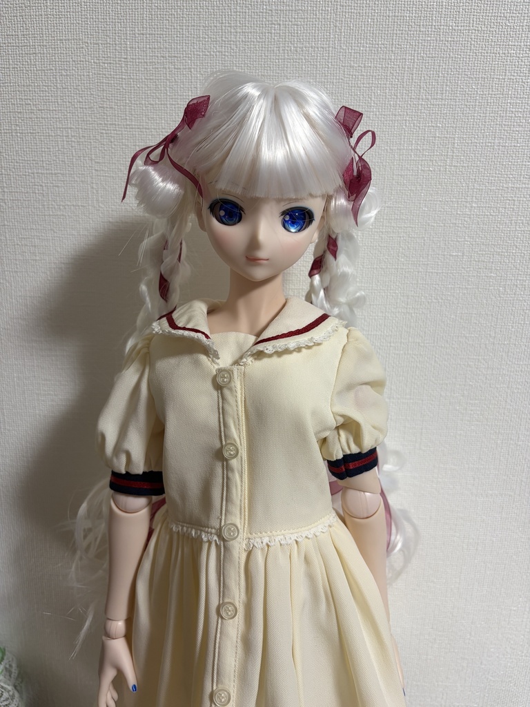 カスタムウィッグ9inchウィッグ(22~24cm)-ツインテール- ホワイト