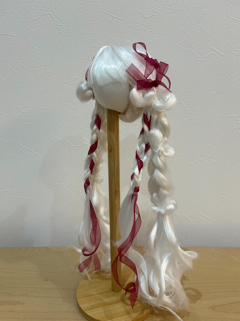 カスタムウィッグ9inchウィッグ(22~24cm)-ツインテール- ホワイト