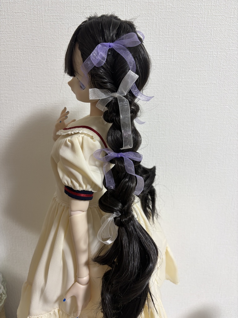 カスタムウィッグ9inchウィッグ(22~24cm)-ツインテール- ブラック