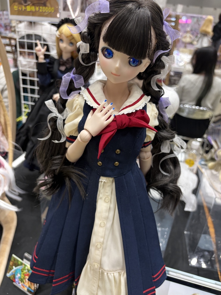 カスタムウィッグ9inchウィッグ(22~24cm)-ツインテール- ブラック