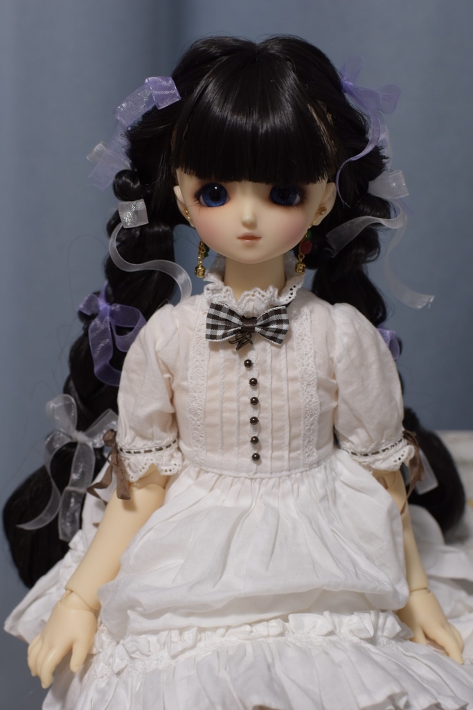 カスタムウィッグ7~9inchウィッグ(22~24cm)-ツインテール- ブラック