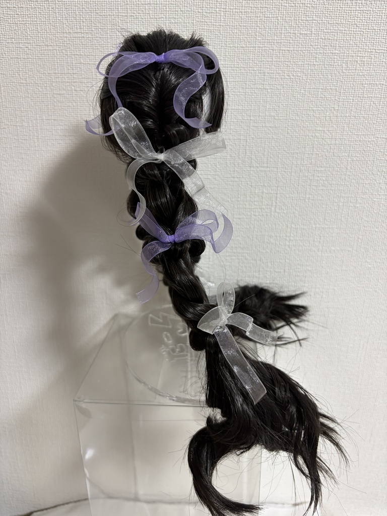 カスタムウィッグ9inchウィッグ(22~24cm)-ツインテール- ブラック