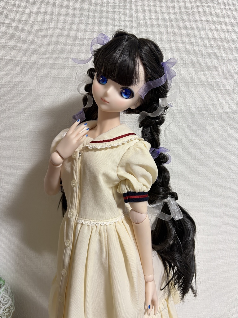 カスタムウィッグ9inchウィッグ(22~24cm)-ツインテール- ブラック