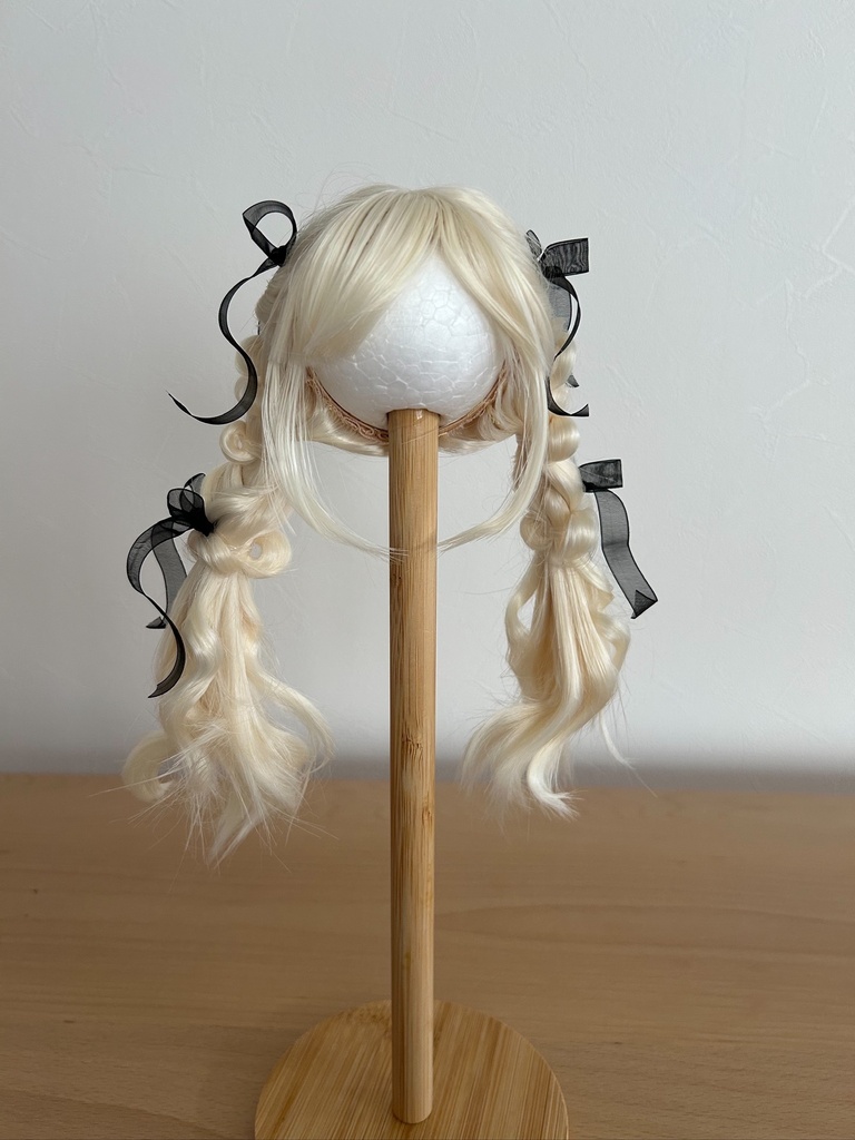 カスタムウィッグ8~9inchウィッグ(20~23cm)-ツインローテール- ゴールド