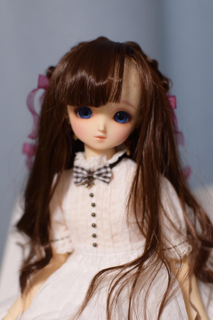 カスタムウィッグ8~9inchウィッグ(20~23cm)-ハーフアップツイン- ダークブラウン