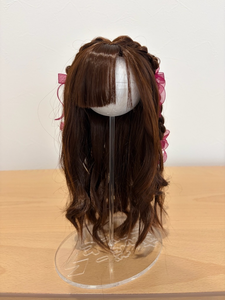 カスタムウィッグ8~9inchウィッグ(20~23cm)-ハーフアップツイン- ダークブラウン