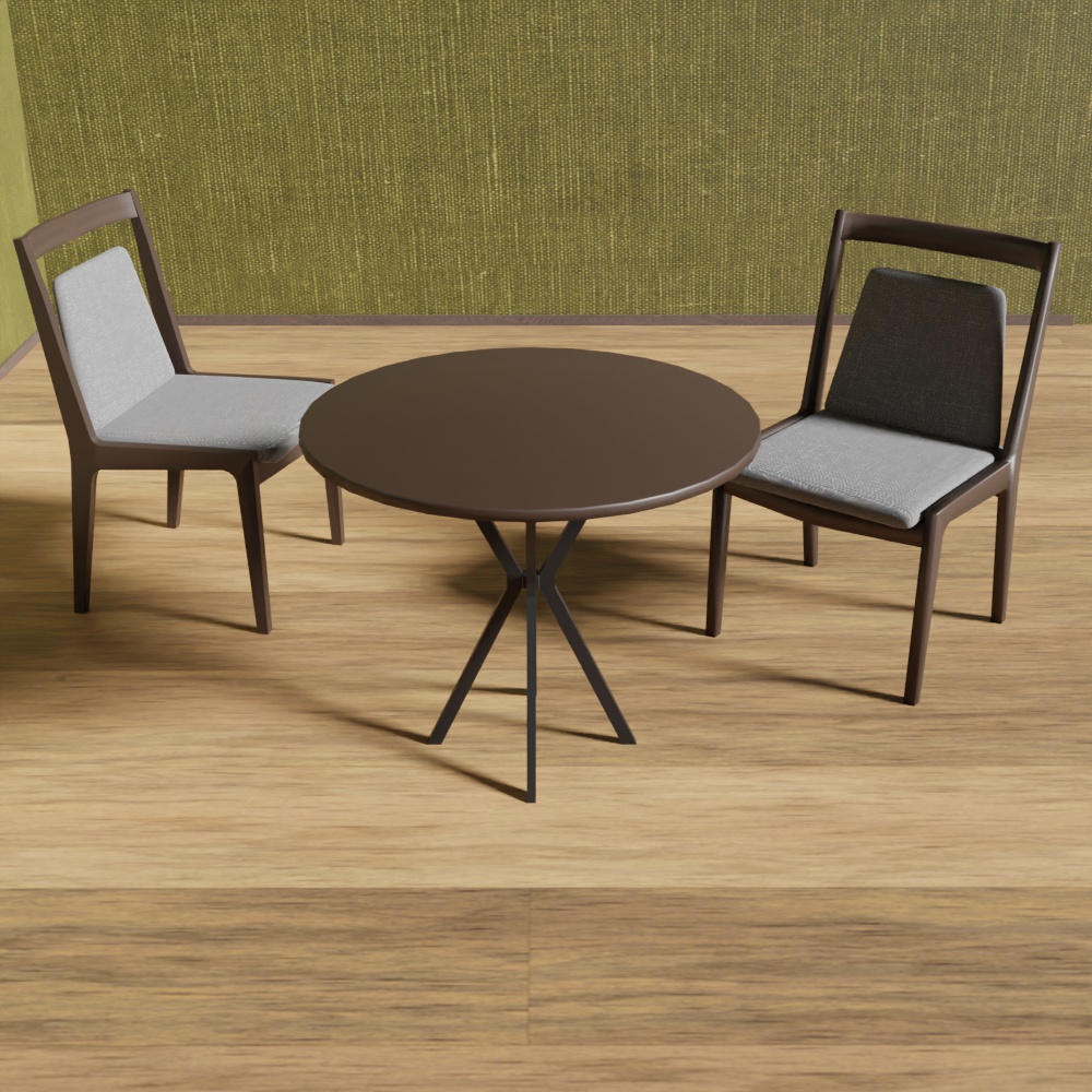 机&椅子2脚(FBXモデル)