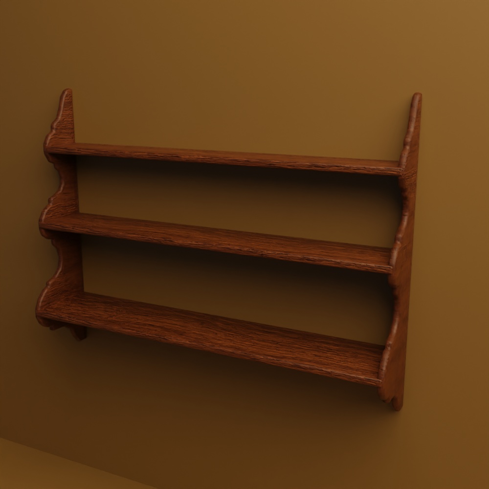 アンティークシェルフ【blend、FBX】