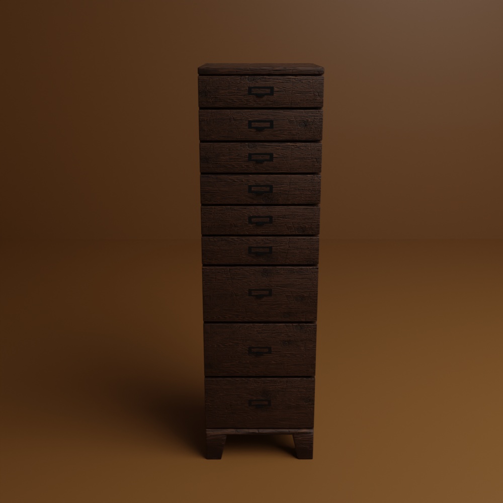 古い引き出し【blend、FBX】