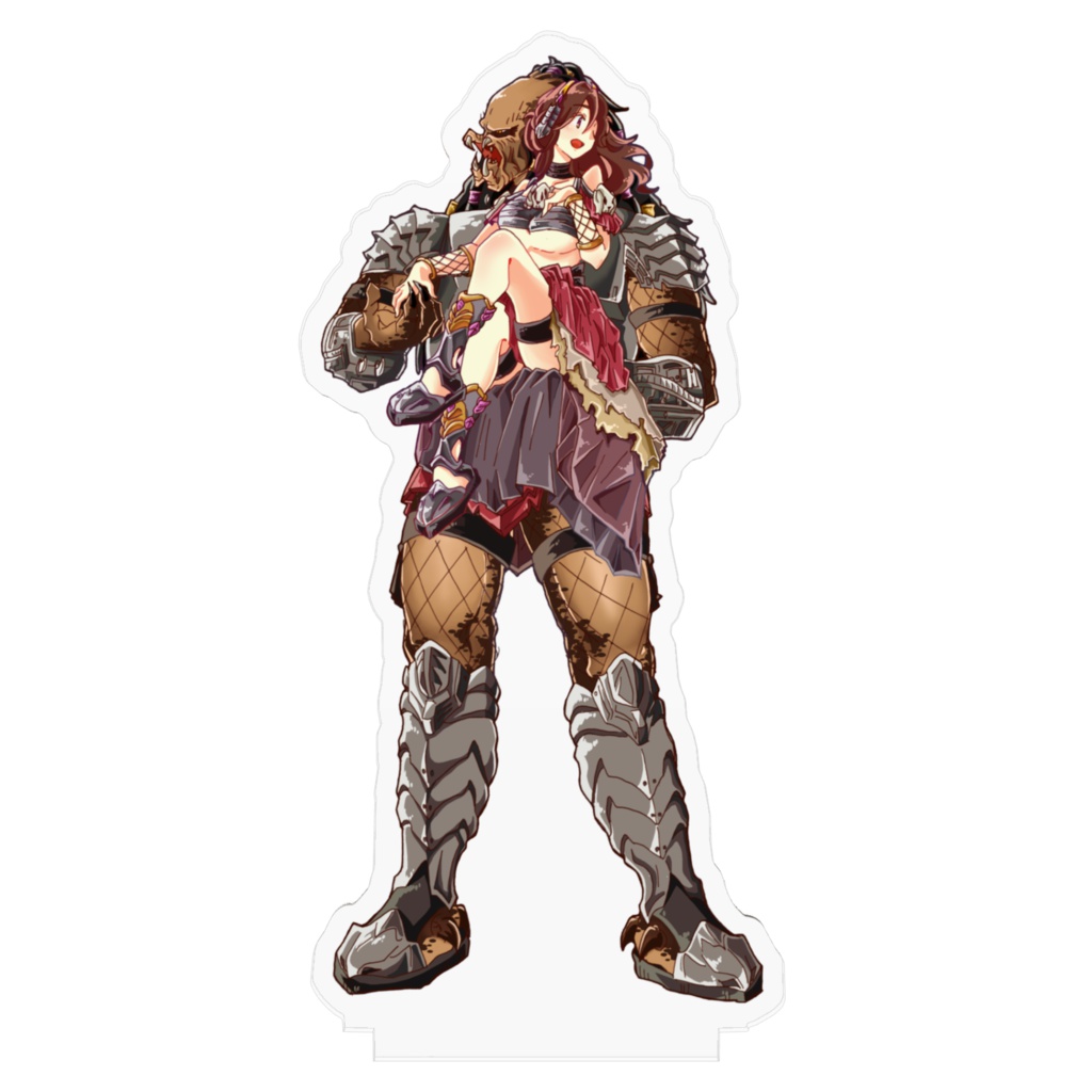 プレデターと女の子アクリルフィギュア