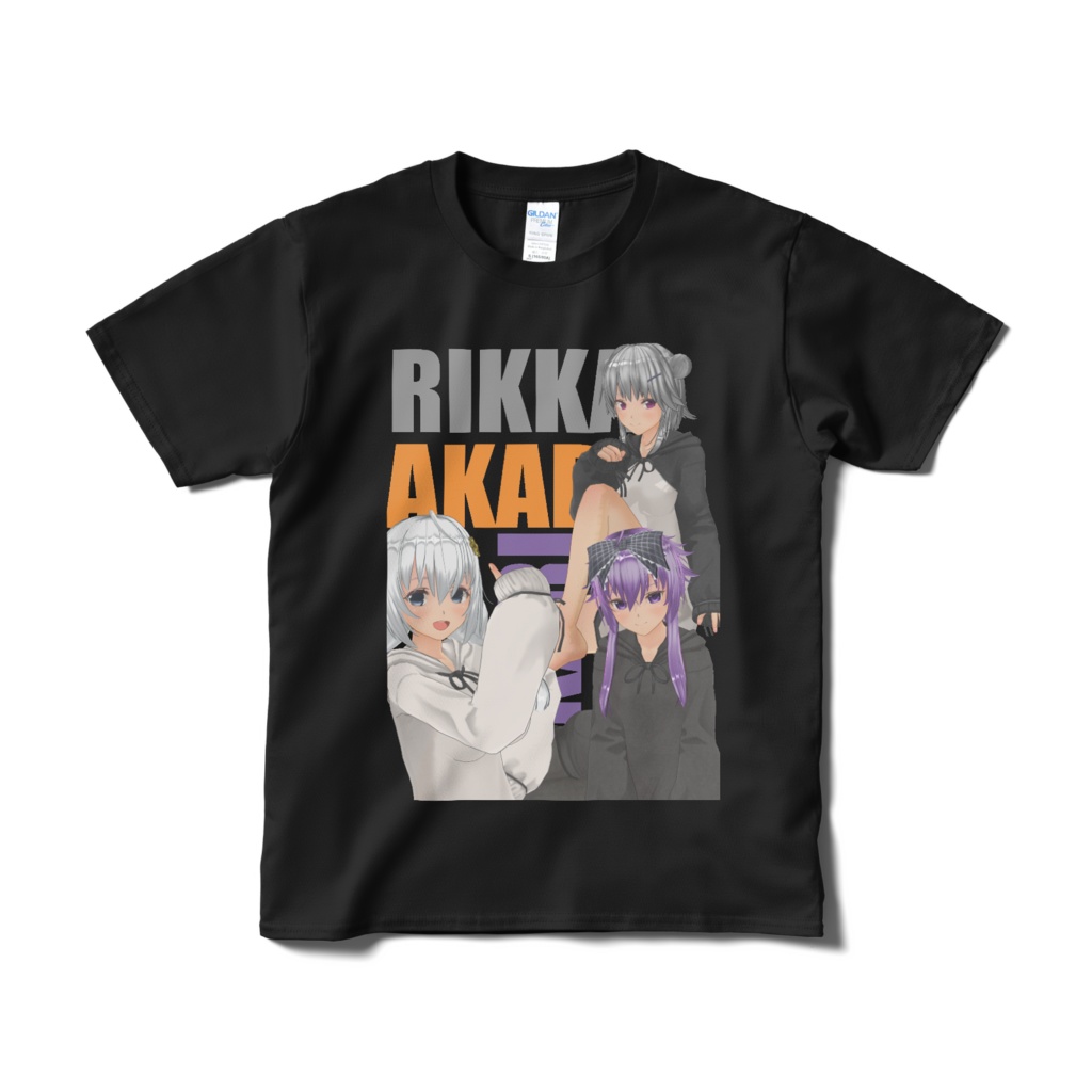 Tシャツ/黒(発色弱め)【六花・あかり・ゆかり】