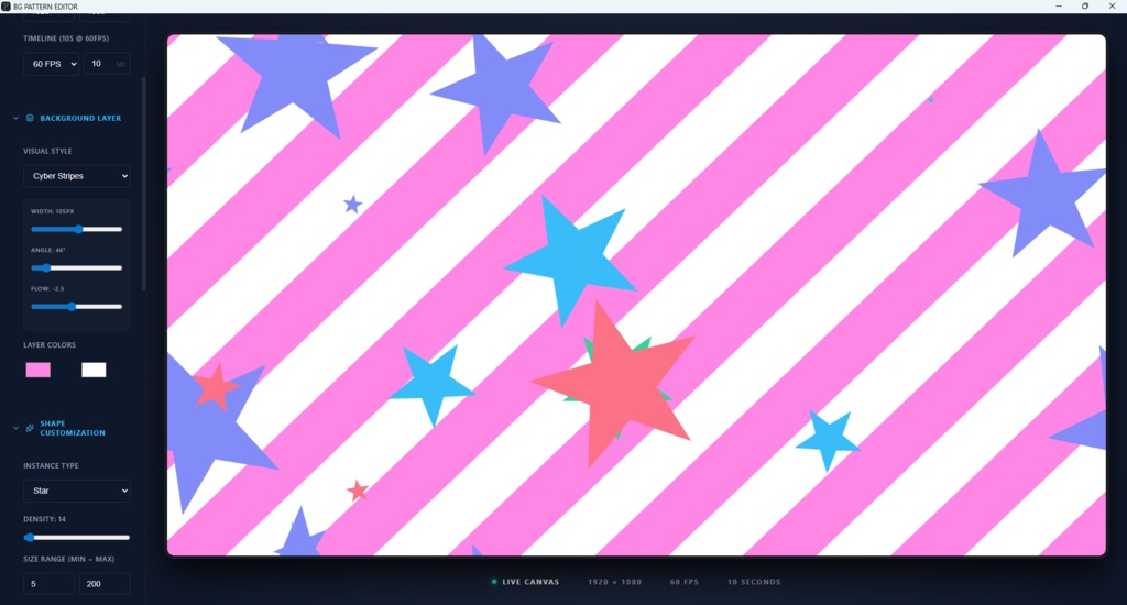 【簡易パターン動画作成ソフト】BG_PATTERN_EDITOR