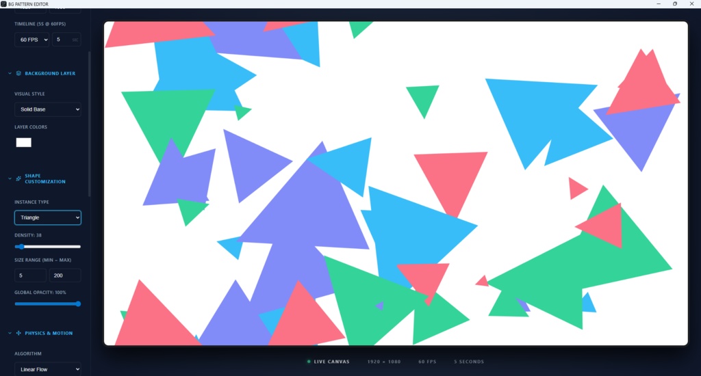 【簡易パターン動画作成ソフト】BG_PATTERN_EDITOR