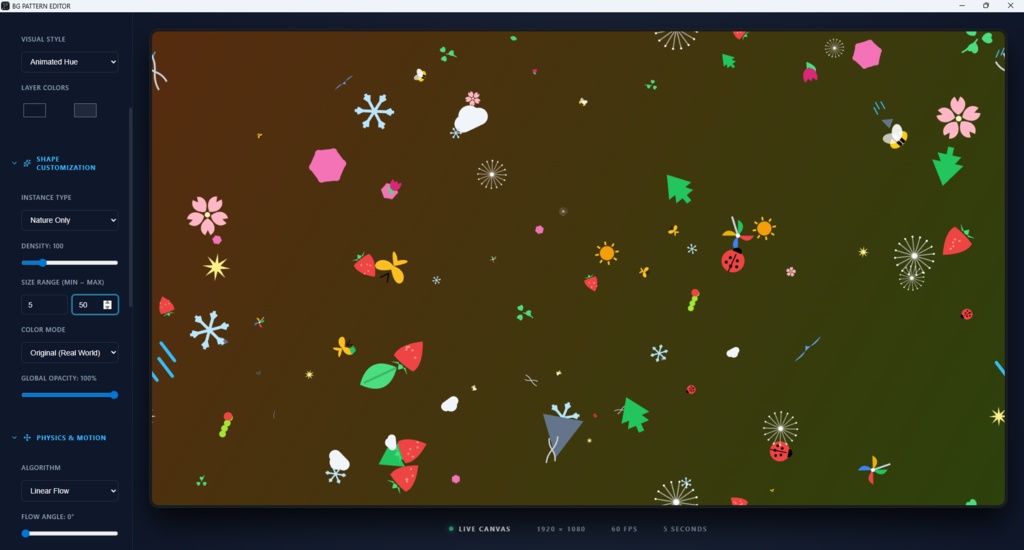 【簡易パターン動画作成ソフト】BG_PATTERN_EDITOR