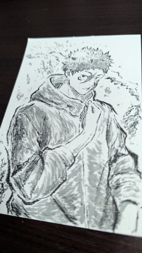 【手描きイラスト】筆ペン アナログ 呪術廻戦 虎杖悠仁