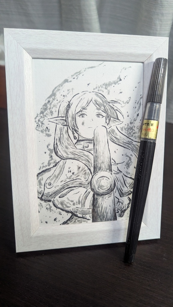 【手描きイラスト】筆ペン アナログ 葬送のフリーレン フリーレン