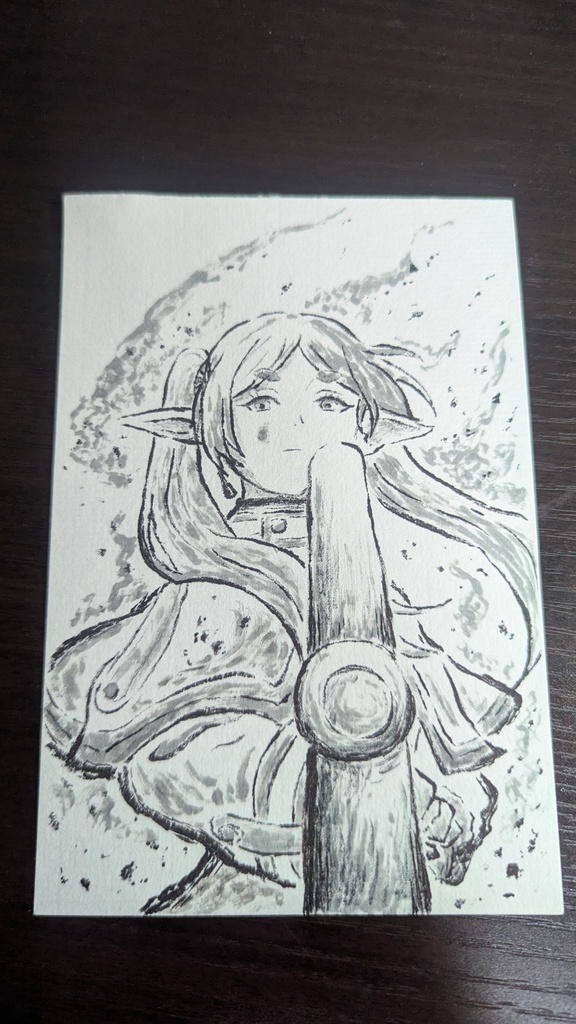 【手描きイラスト】筆ペン アナログ 葬送のフリーレン フリーレン