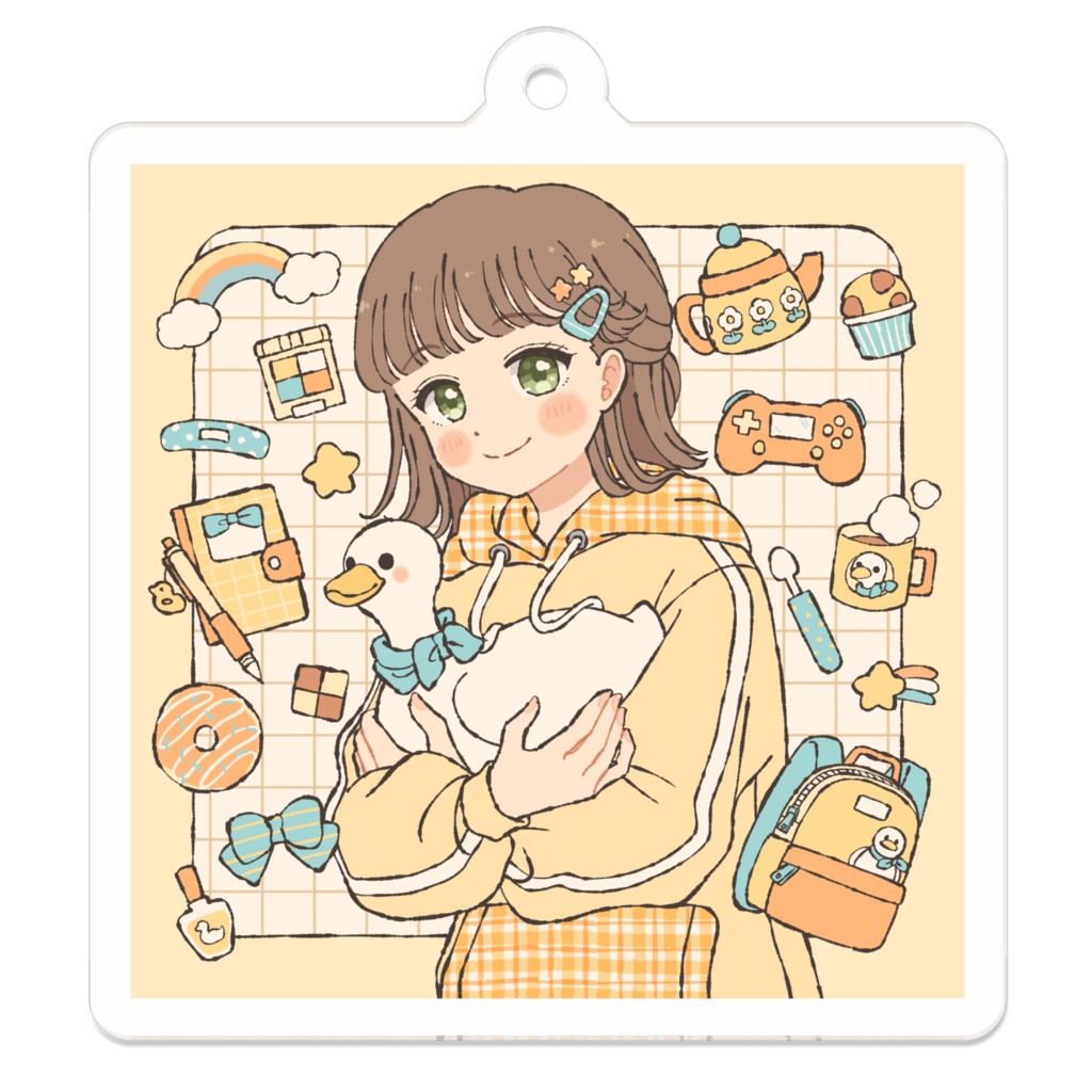 あひるルームガール[アクリルキーホルダー50×50mm]