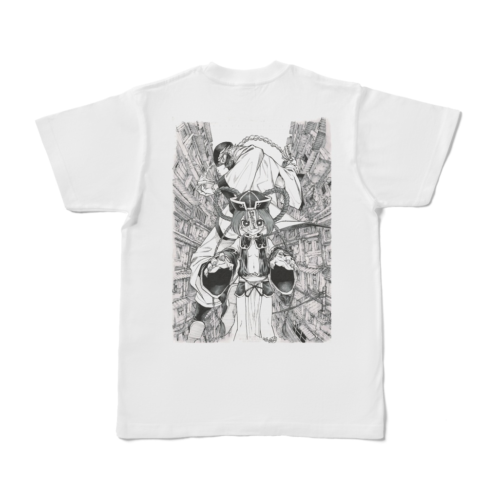 原画Tシャツ【キョンシーと道士と九龍城砦】(バックプリント)