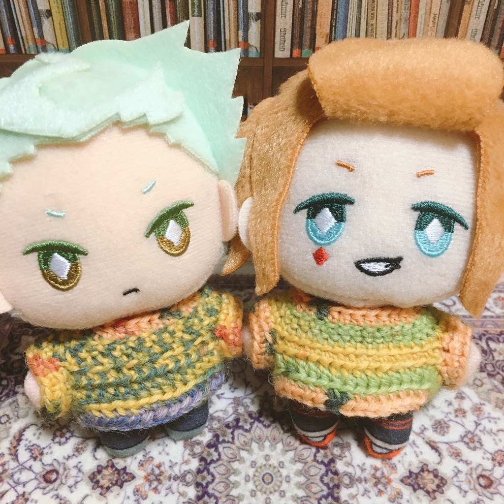 10cmぬい服☆柄入りニット【オレンジ/イエロー系】