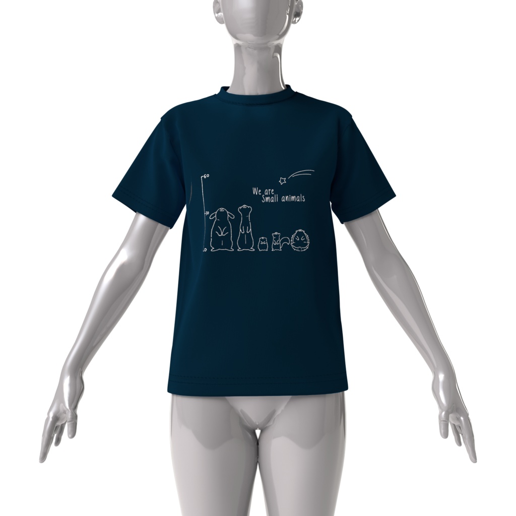 we are small animals 小動物 ビッグシルエット Tシャツ カラー 半袖 夏服