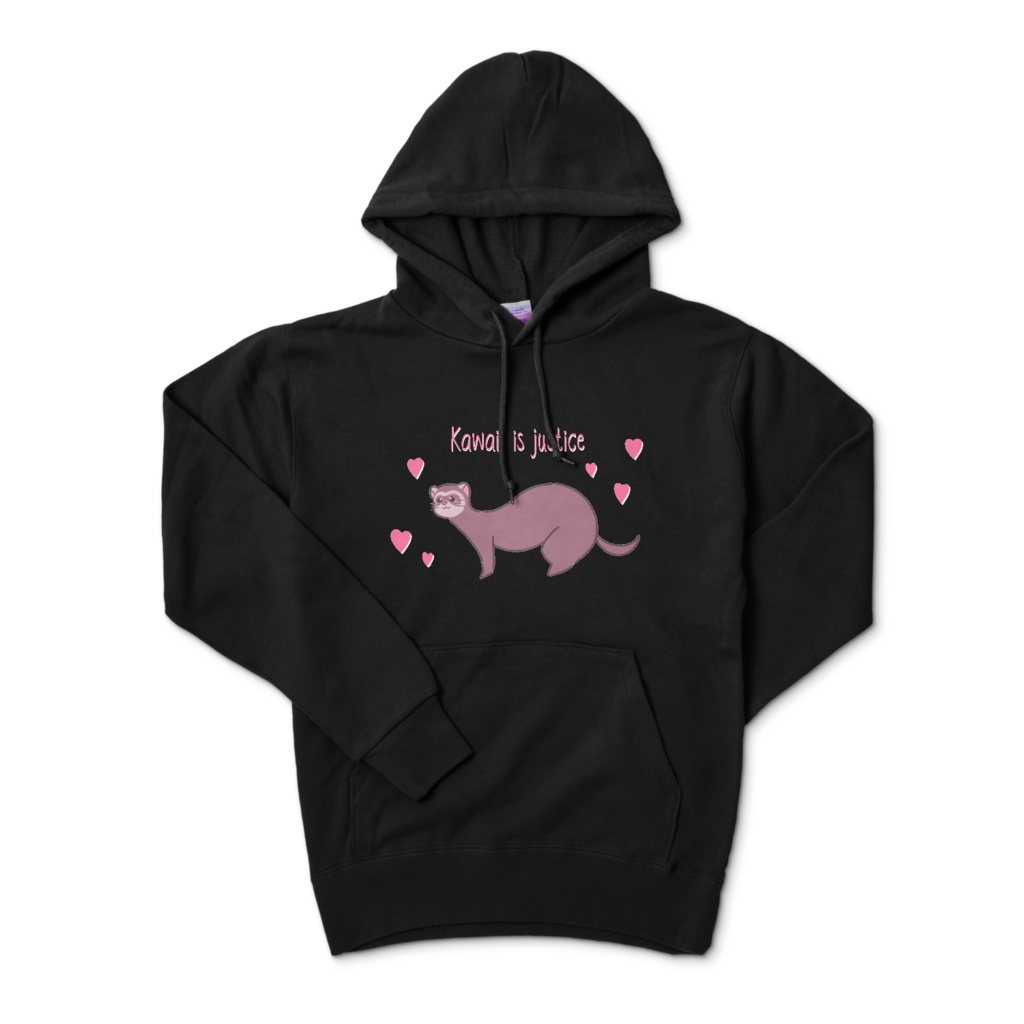 kawaii is justice セーブル フェレット パーカー