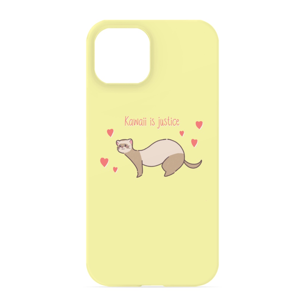 kawaii is justice iPhone ケース バタースコッチ フェレット