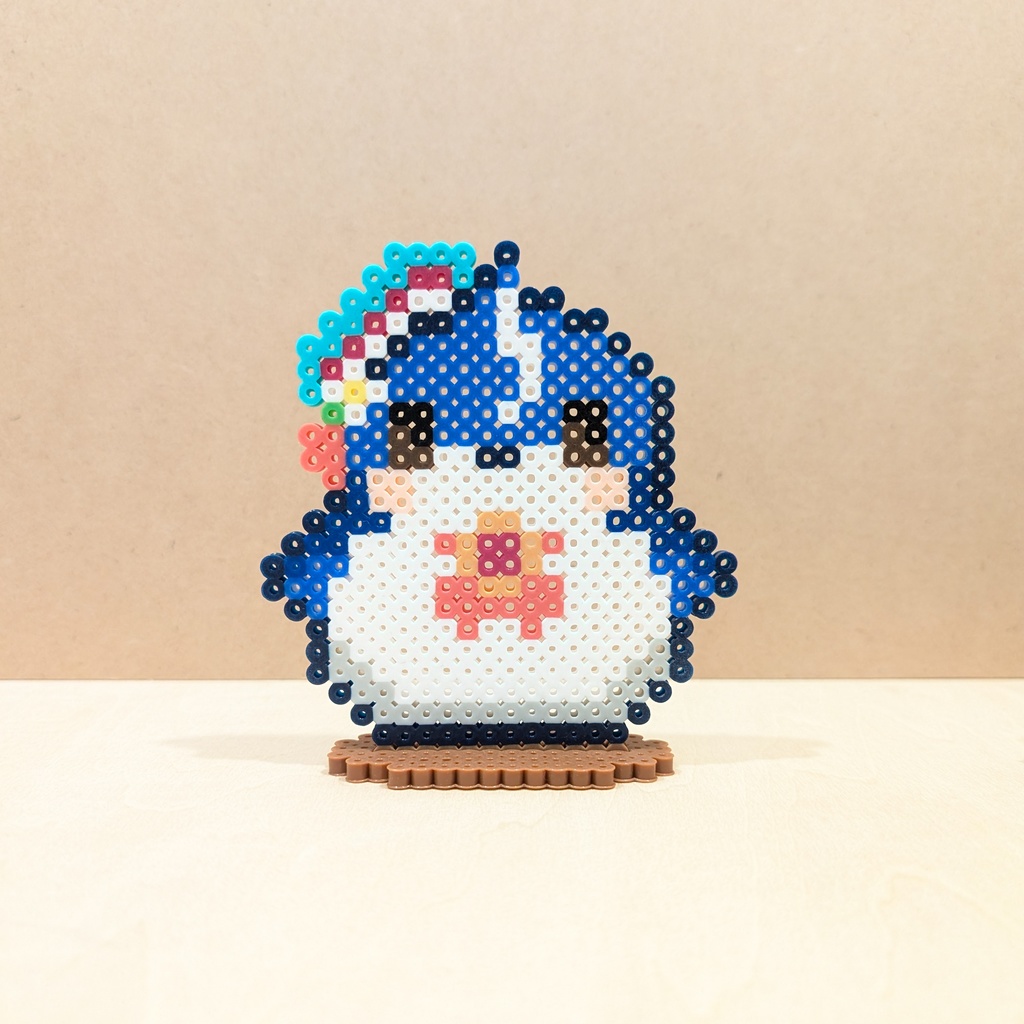  【ユニプロ二次創作作品】 栃宮るりは  コルリちゃん（栃宮るりはマスコット）アイロンビーズ スタンド