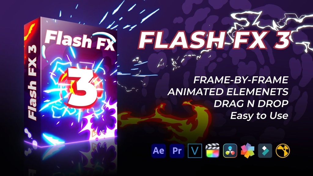 Flash FX 3|手描きアニメーション エフェクト素材 3(After Effects・Premiere Pro)