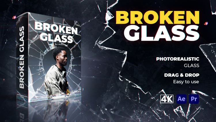 Broken Glass｜ガラス割れ エフェクト（After Effects・Premiere Pro）